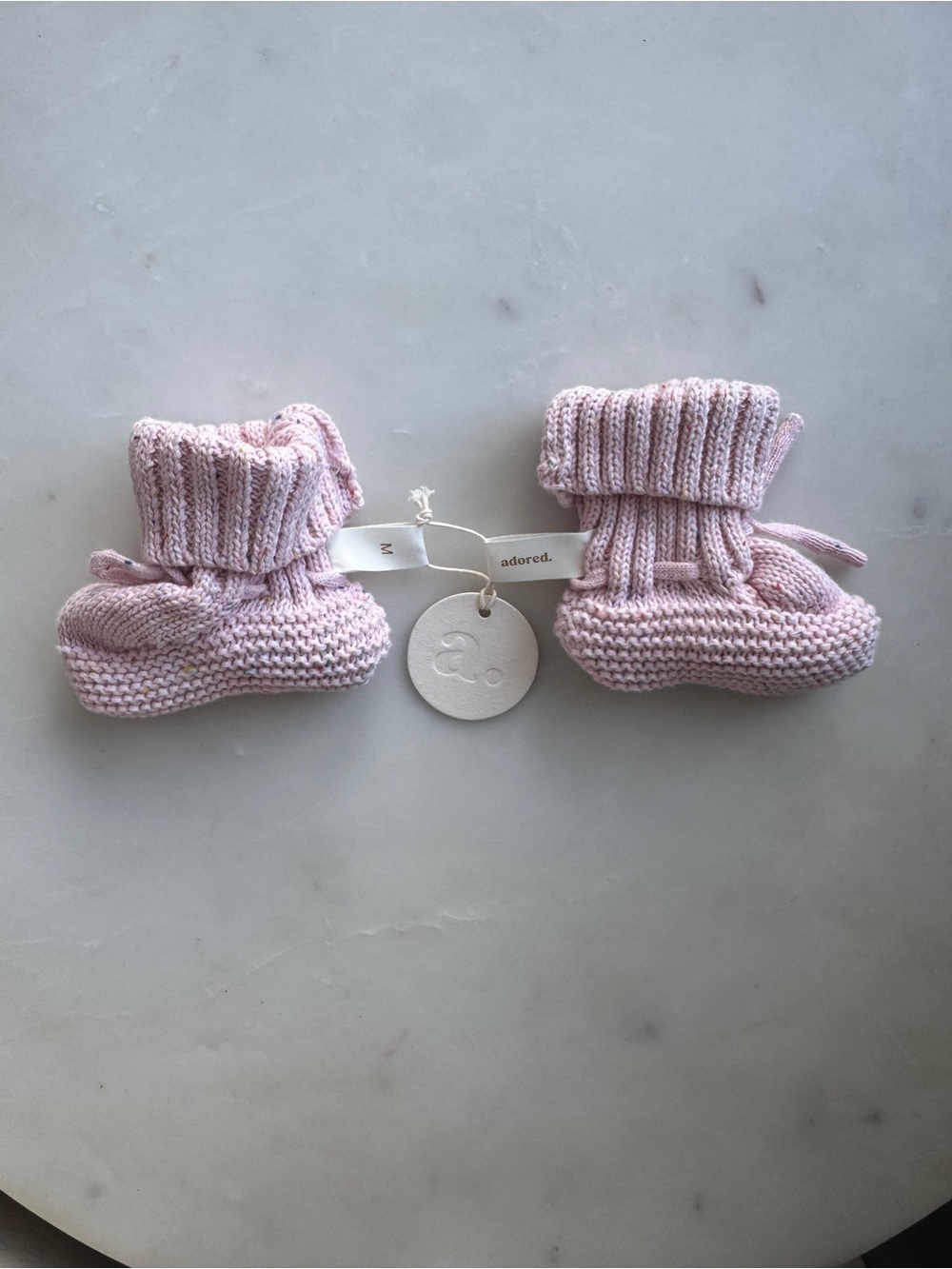Pink Knit Baby Booties